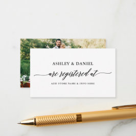 Tarjeta De Recepción Registro de bodas Fotografía elegante moderna de c