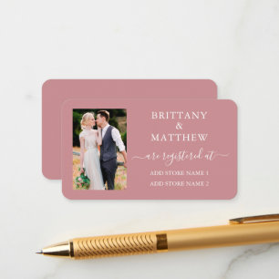 Tarjeta De Recepción Registro de Bodas fotográficos de caligrafía Dusty