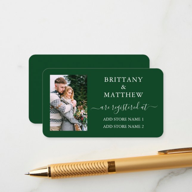Tarjeta De Recepción Registro de Bodas fotográficos modernos de caligra (Anverso/Reverso In Situ)