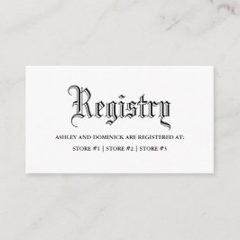 Tarjeta De Recepción Registro de Bodas góticos