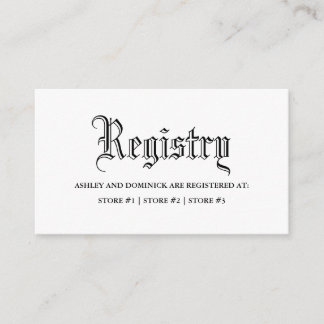 Tarjeta De Recepción Registro de Bodas góticos