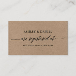 Tarjeta De Recepción Registro de Bodas Kraft para caligrafía moderna