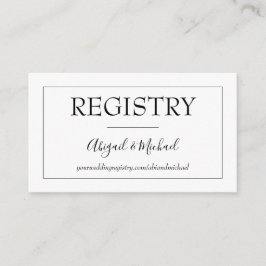 Tarjeta De Recepción Registro de Bodas mínimo