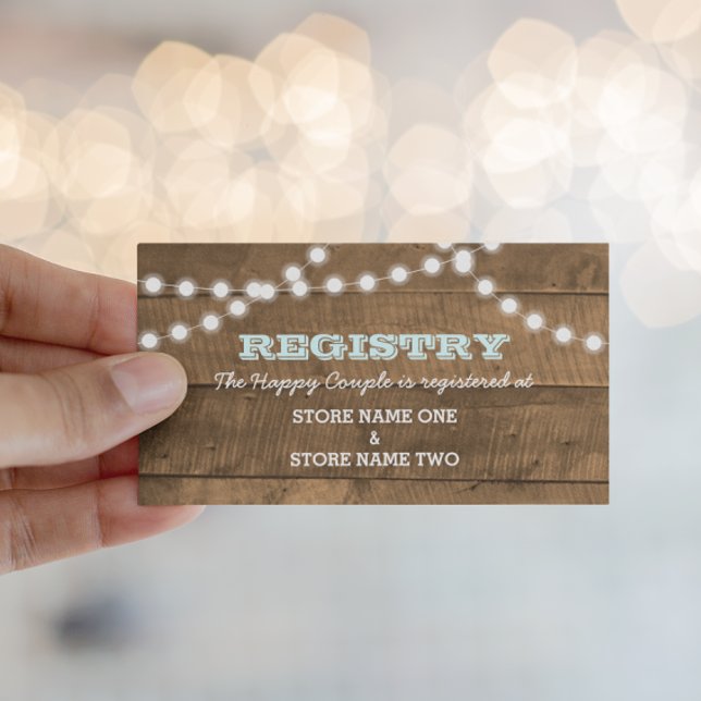 Tarjeta De Recepción Registro de Bodas nupciales de Barnwood Lights Aqu (Subido por el creador)