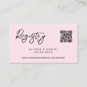 Tarjeta De Recepción Registro de bodas personalizado código QR pequeño 