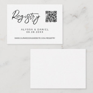 Tarjeta De Recepción Registro de bodas personalizado con código QR Simp