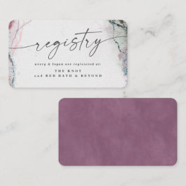 Tarjeta De Recepción Registro de Bodas púrpura ligero abstracto moderno