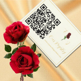Tarjeta De Recepción Registro de Bodas Rosas de Ivory Gold