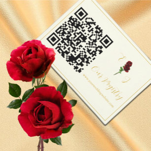 Tarjeta De Recepción Registro de Bodas Rosas de Ivory Gold