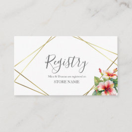 Tarjeta De Recepción Registro de Bodas Tropical de Hibiscus