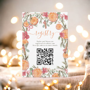 Tarjeta De Recepción Registro de Boho Winter Dried Citrus Floral Bridal