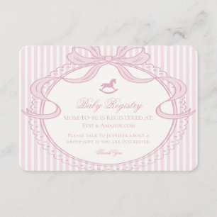 Tarjeta De Recepción Registro de Caballo de Balanza con Lazo Coquette R