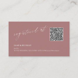 Tarjeta De Recepción Registro de Código QR de ArtsApp Dusty Rose Blush 