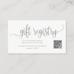 Tarjeta De Recepción Registro de código QR de Baby Shower con guión ver