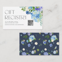 Registro de código QR de Baby Shower Hydrangea azu