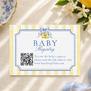 Tarjeta De Recepción Registro de Código QR de Ciao Baby Lemon Shower
