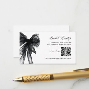 Tarjeta De Recepción Registro de Código QR de Ducha Nupcial con Lazo Ne