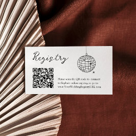 Tarjeta De Recepción Registro de código QR de la ducha de novia mínima