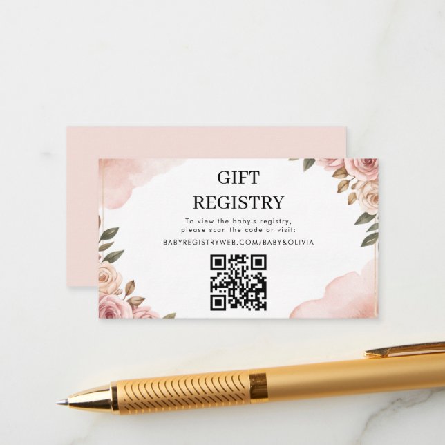 Tarjeta De Recepción Registro de código QR de las flores de los jardine (Anverso/Reverso In Situ)