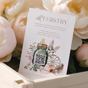 Tarjeta De Recepción Registro de código QR de Wild West Baby Shower