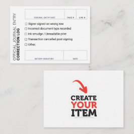 Tarjeta De Recepción Registro de Corrección de Errores de Diario Notari