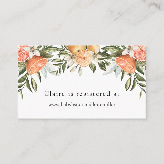 Tarjeta De Recepción Registro de Cumpleaños para Bebé de Little Cutie O (Anverso)