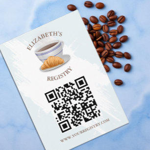 Tarjeta De Recepción Registro de Desayuno Nupcial de Café y Croissants