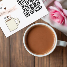 Tarjeta De Recepción Registro de Despedida de Soltera con Café