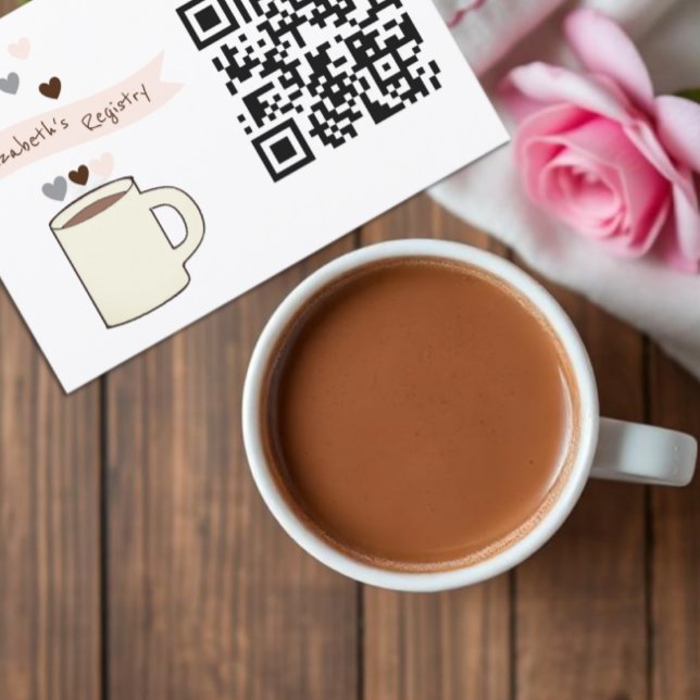 Tarjeta De Recepción Registro de Despedida de Soltera con Café (Subido por el creador)