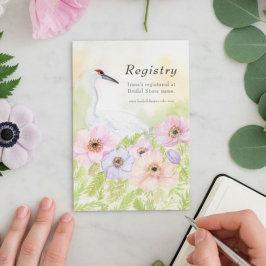 Tarjeta De Recepción Registro de Despedida de Soltera Grulla Trompetera