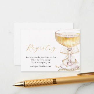 Tarjeta De Recepción Registro de Despedida de Soltera 'Perlas y Prosecc