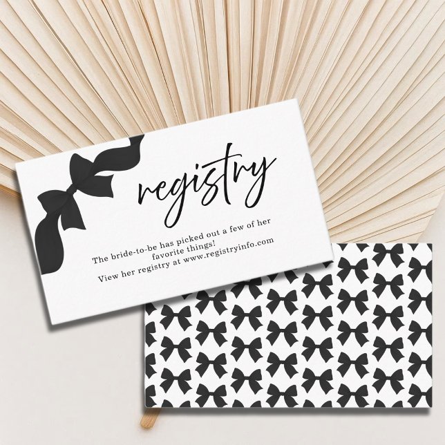 Tarjeta De Recepción Registro de Ducha de Novia con Lindo Lazo Negro (Subido por el creador)