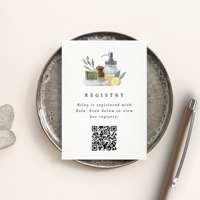 Tarjeta De Recepción Registro de ducha de novia con temática de cocina  (Subido por el creador)