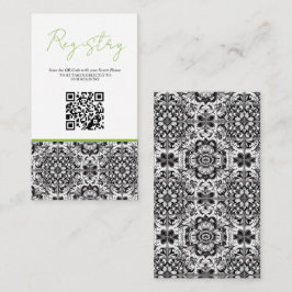 Tarjeta De Recepción Registro de ducha de novia Lime Tile QR