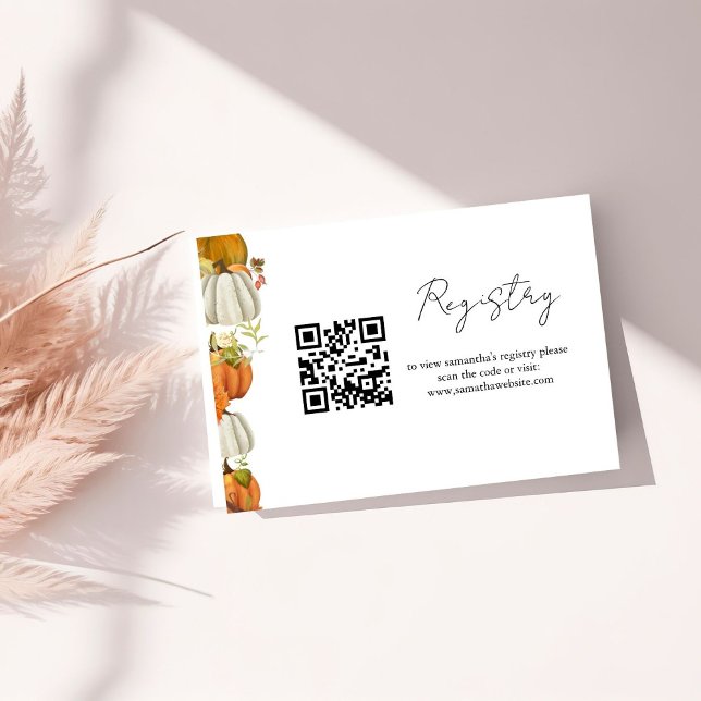 Tarjeta De Recepción Registro de ducha de novias de Pumkin de otoño (Subido por el creador)