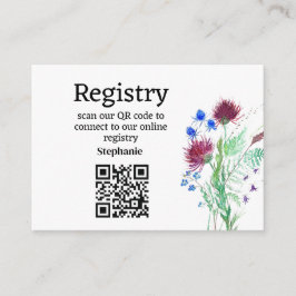 Tarjeta De Recepción Registro de ducha de nubes con flores