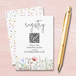 Tarjeta De Recepción Registro de Ducha Nupcial de Flor Silvestre