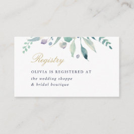 Tarjeta De Recepción Registro de Ducha Nupcial de Floral de Lujo