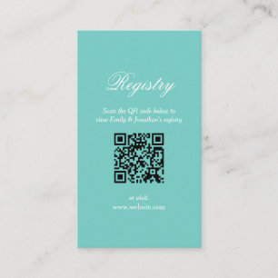 Tarjeta De Recepción Registro de duchas de novias azules Verde azuladas