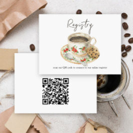 Tarjeta De Recepción Registro de duchas de novias de código QR de café