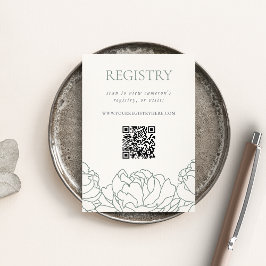 Tarjeta De Recepción Registro de duchas de novias de Peony Floral Verde