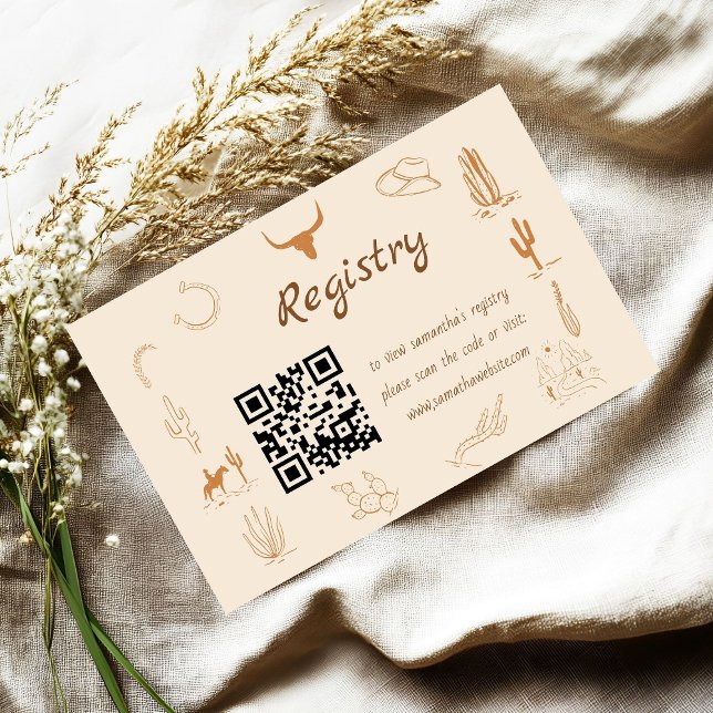 Tarjeta De Recepción Registro de duchas de novias del Boho Western Sadd (Subido por el creador)