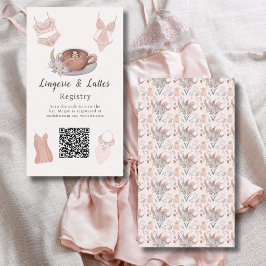 Tarjeta De Recepción Registro de duchas de novias en lencería y lattes