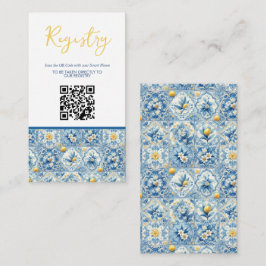 Tarjeta De Recepción Registro de duchas de novias en mosaico de limón Q