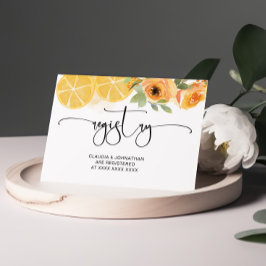 Tarjeta De Recepción Registro de duchas de novias Floral y Lemons