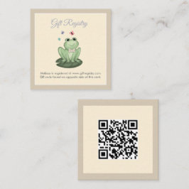 Tarjeta De Recepción Registro de fiesta de bebé de rana beige neutral e