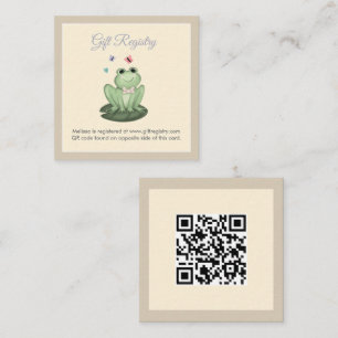 Tarjeta De Recepción Registro de fiesta de bebé de rana beige neutral e