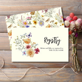 Tarjeta De Recepción Registro de flores silvestres bohemias rústicas