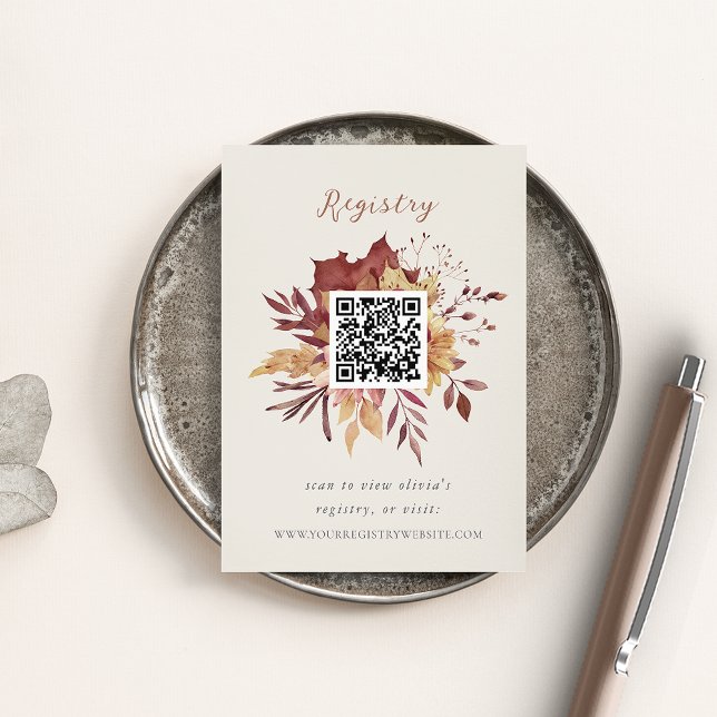 Tarjeta De Recepción Registro de flores silvestres otoñales Código QR (Subido por el creador)