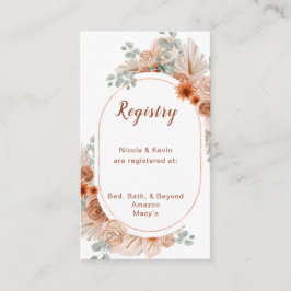 Tarjeta De Recepción Registro de Grasa Boho Terracotta Pampas